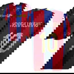 Ronaldinho Signed FC Barcelona Home Soccer Jersey #10 with Beckett COA