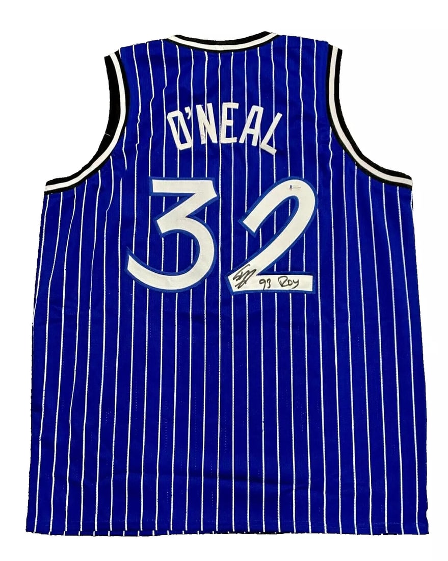 Shaq Shaquille O'Neal Signed '93 ROY Blue Jersey Auto Beckett BAS Witnessed COA (1 of 3)
