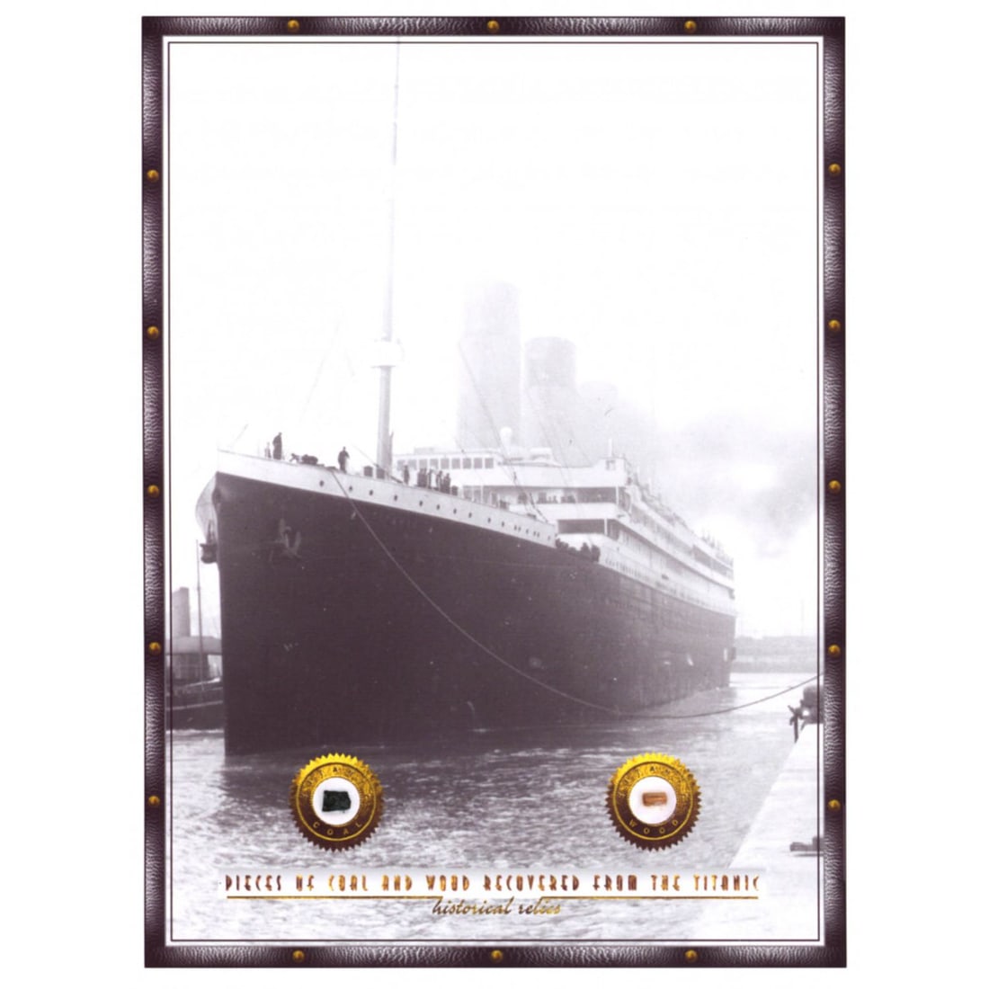 Authentic Coal & Wood Relic Piece From Titanic Wreckage on 6x8 Photo (The Zone COA): Authentic Coal & Wood Relic Piece From Titanic Wreckage on 6x8 Photo (The Zone COA)