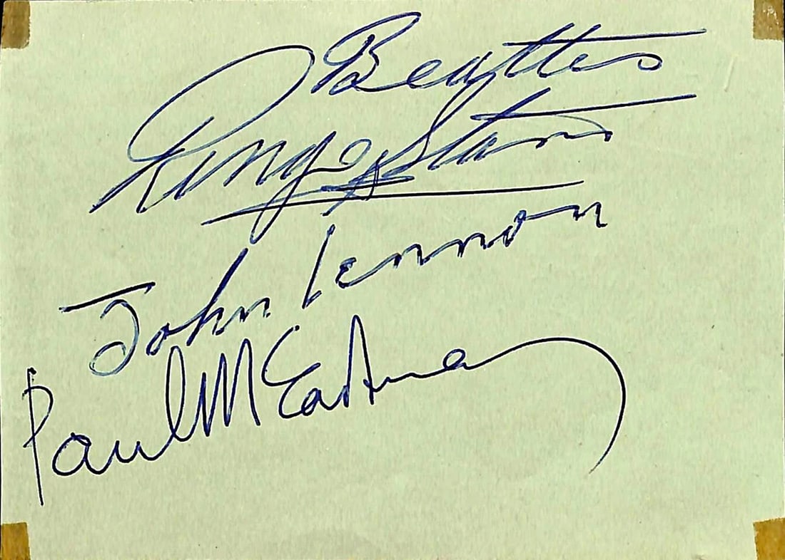 The Beatles PAUL McCARTNEY & RINGO STARR Signed Autograph Cut Graded PSA/DNA 8.5: Modified Item: No,Country/Region of Manufacture: Unknown,Autograph Authentication: Professional Sports (PSA/DNA),Signed: Yes,Industry: Music,Original/Reproduction: Original,Object Type: Card & Paper