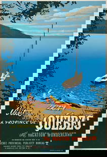 Original Vintage Poster QUEBEC CANADA VACATION WONDERLAND Silkscreen Travel OL: Condition: Used,Type: Poster,Listed By: Dealer or Reseller,Year of Production: 1950s,Width (Inches): 24",Height (Inches): 36",Style: Vintage,Theme: Travel, Tourism,Region of Origin: Quebec, Canada,Ori