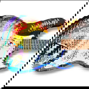DEF LEPPARD: Joe Elliot, Phil Collen, Rick Savage & Rick Allen Signed Custom Guitar (JSA COA): Industry: Music,Signed: Yes,Autograph Authentication: James Spence (JSA),Object Type: Guitar & Guitar Pick,Original/Reproduction: Original
