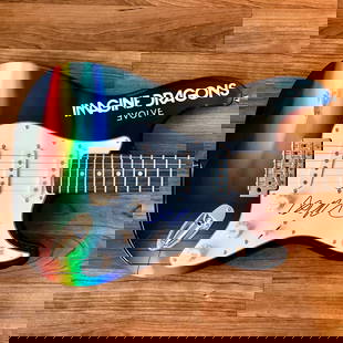 DAN REYNOLDS Signed Guitar Beckett COA Custom 1/1 IMAGINE DRAGONS RADIOACTIVE: Industry: Music,Signed: Yes,Autograph Authentication: Beckett,Object Type: Guitar & Guitar Pick,Original/Reproduction: Original