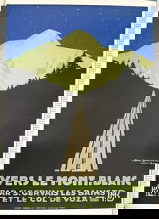 VERS LE MONT BLANC NIGHT GEO DORIVAL 1928 ORIGINAL VINTAGE FRENCH TRAVEL POSTER: Condition: Used,Artist: Julien Lacaze,Size: Medium,Date of Creation: 1928,Region of Origin: mont blanc,Framing: Unframed,Listed By: Dealer or Reseller,Year of Production: 1925,Width (Inches): 29.5,Ite