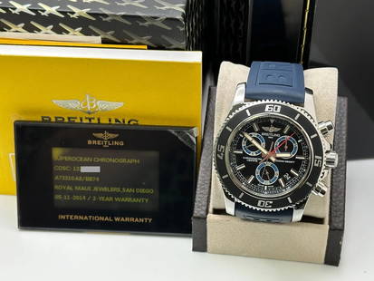 Breitling Superocean Chronograph M2000 A73310 Stainless Steel Box Paper 46mm: Condition: Pre-owned,Bezel Color: Black,Movement: Quartz,Seller Warranty: Yes,Year Manufactured: 2010-2019,With Papers: Yes,Reference Number: A73310,Band/Strap: Two-Piece Strap,Brand: Breitling,Case C