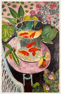 HENRI MATISSE VTG 1981 1ST ED POSTIMPRESSIONIST LITHOGRAPH PRINT "GOLDFISH" 1911: Condition: Used,Artist: Henri Matisse,Unit of Sale: Single-Piece Work,Art: Print,Image Orientation: Portrait,Size: Small (up to 12in.),Color: Multi-Color,Date of Creation: 1970-1989,Material: Paper,Su