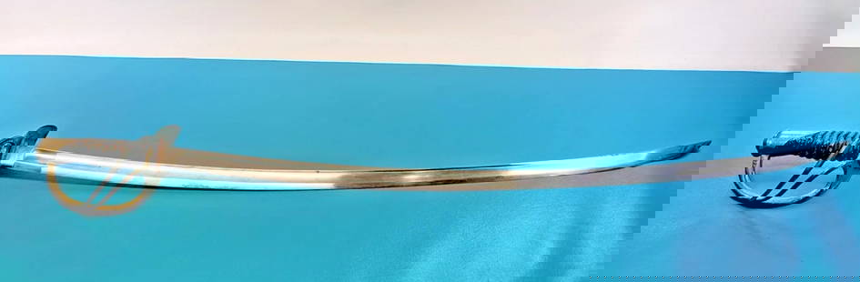 US Civil War Saber Sword Stamped "U.S. 1865/ C. ROBY  W. CHELMFORD MASS"~(40" OAL, blade 34.5"): stamped, "U.S. 1865/ C. ROBY W. CHELMFORD MASS.". The pommel end , stamped, "44" with the opposite stamped, 69 52 0(?). No Scabbard.. Condition: Used,Conflict: Civil War (1861-65),Original/Reproductio
