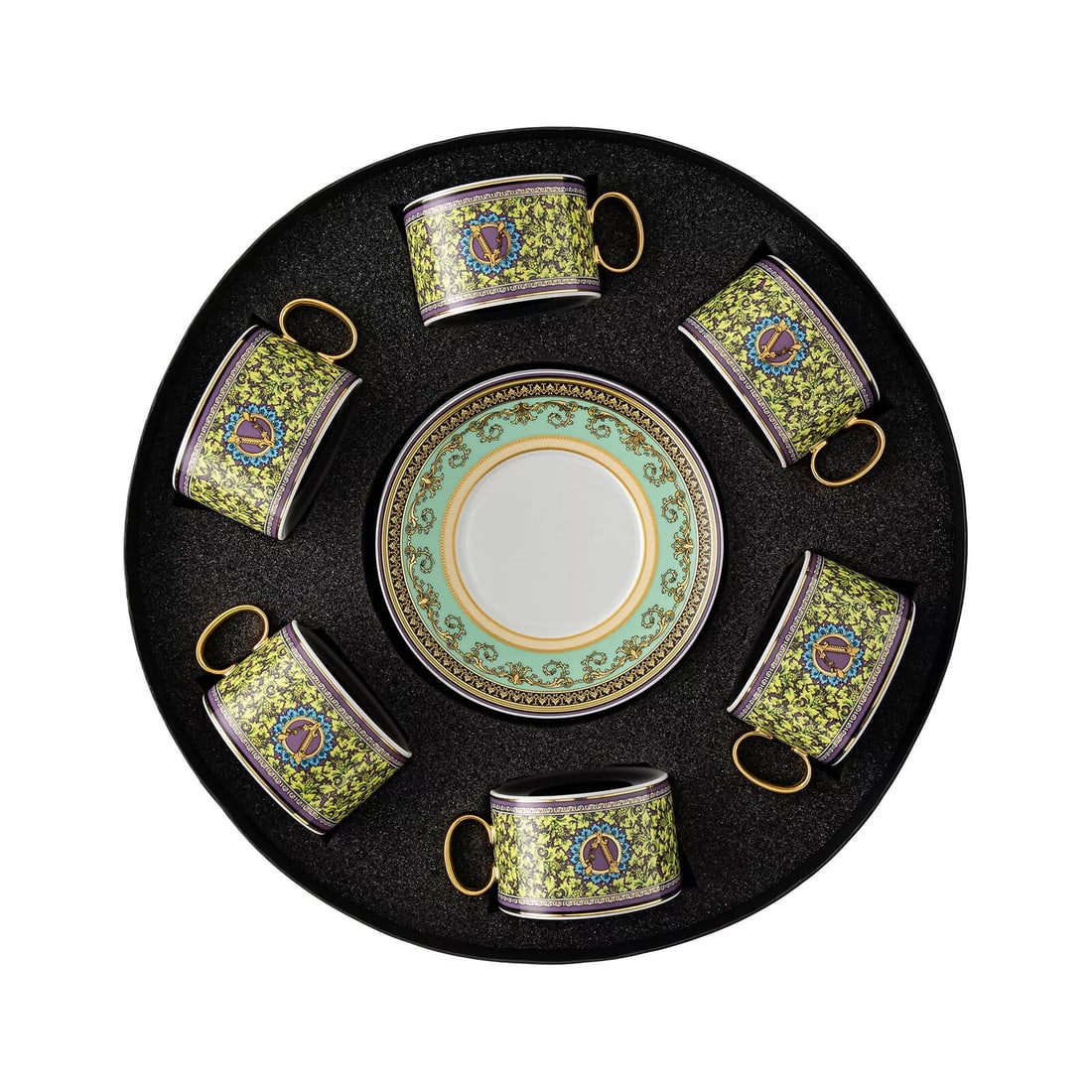 Versace Rosenthal Barocco Mosaic Set 6 Pcs Tea Cup with Saucer: Condition: New: A brand-new, unused, unopened, undamaged item in its original packaging (where packaging is applicable). Packaging should be the same as what is found in a retail store, unless the ite