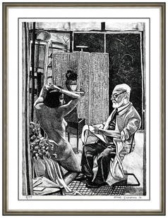 Red Grooms Henri Matisse In His Studio Original Lithograph Hand Signed Artwork: Image Size: 28.5” x 20.5”Framed Size: 38” x 29.5” . Artist: Red Grooms,Type: Print,Signed: Signed,Item Height: 38 in,Style: Pop Art,Title: Matisse in his Studio,Certificate of