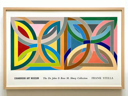FRANK STELLA RARE LITHOGRAPH PRINT FRAMED EXHBT POSTER " TAKHT-I-SULAYMAN " 1969: Condition: Used,Size: Large,Artist: Frank Stella,Framing: Framed,Style: Mid-Century Modern, Abstract, Modernism, Pop Art,Item Height: 25 1/8",Item Width: 37 1/4",Material: Paper,Theme: Art,Type: Poste