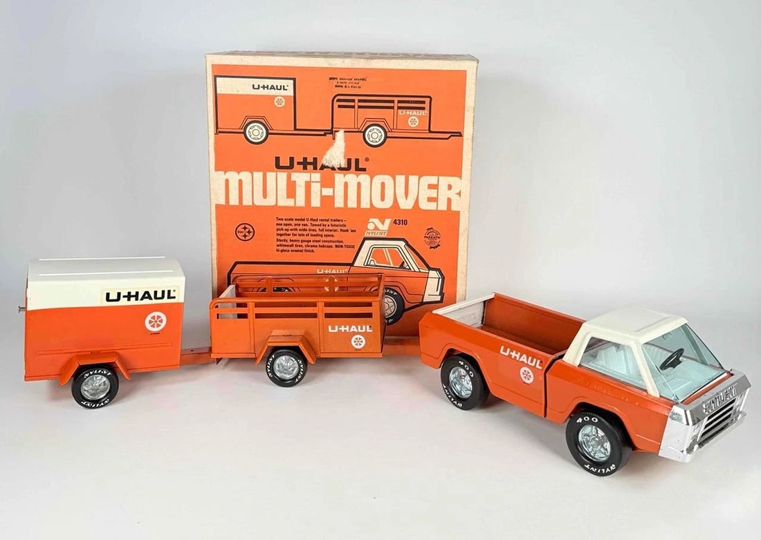 NEW IN BOX 70s Nylint U-Haul Multi Mover 3pc Truck Trailer Set Moving Boxes 4310 (1 of 18)