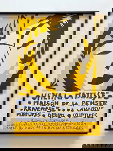 HENRI MATISSE RARE 1960 LITHOGRAPH PRINT FRAMED POSTER MAISON DE LA PENSEE 1950: Condition: Used,Artist: Henri Matisse,Unit of Sale: Single-Piece Work,Size: Medium (up to 36in.),Signed: No,Color: Multicolor,Title: " Maison De La Pensee Francaise ",Material: Paper,Original/Licensed