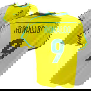 Ronaldo Nazario Signed Brazil FC Home Soccer Jersey #9 with Beckett COA: Player: Ronaldo Nazario,Sport: Soccer,Signed: Yes,Autograph Authentication: Beckett Authentication Services (BAS),Product: Jersey,Team: Brazil FC
