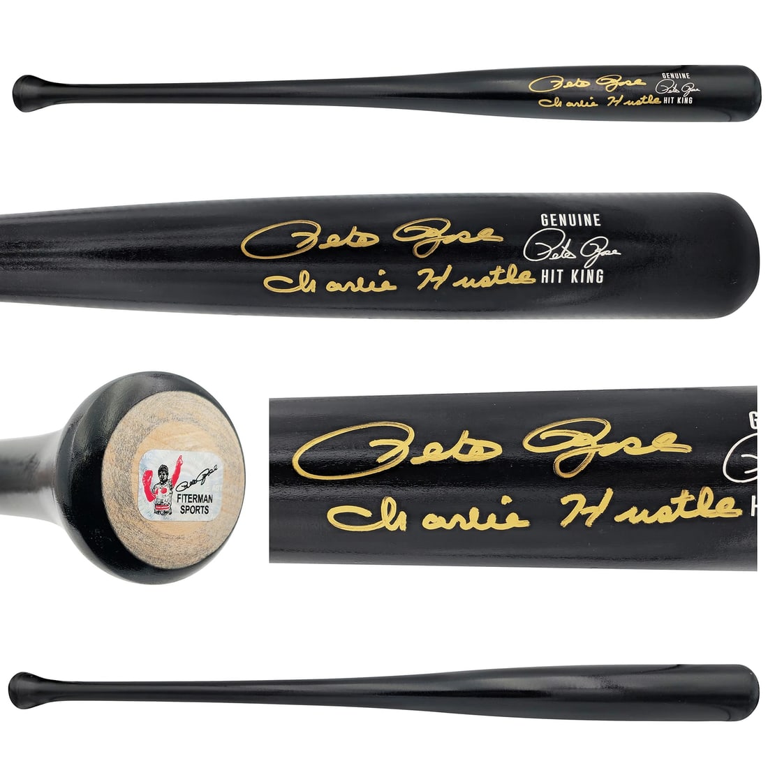 PETE ROSE AUTOGRAPHED HIT KING BASEBALL BAT CHARLIE HUSTLE (RESIDUE) (1 of 8)