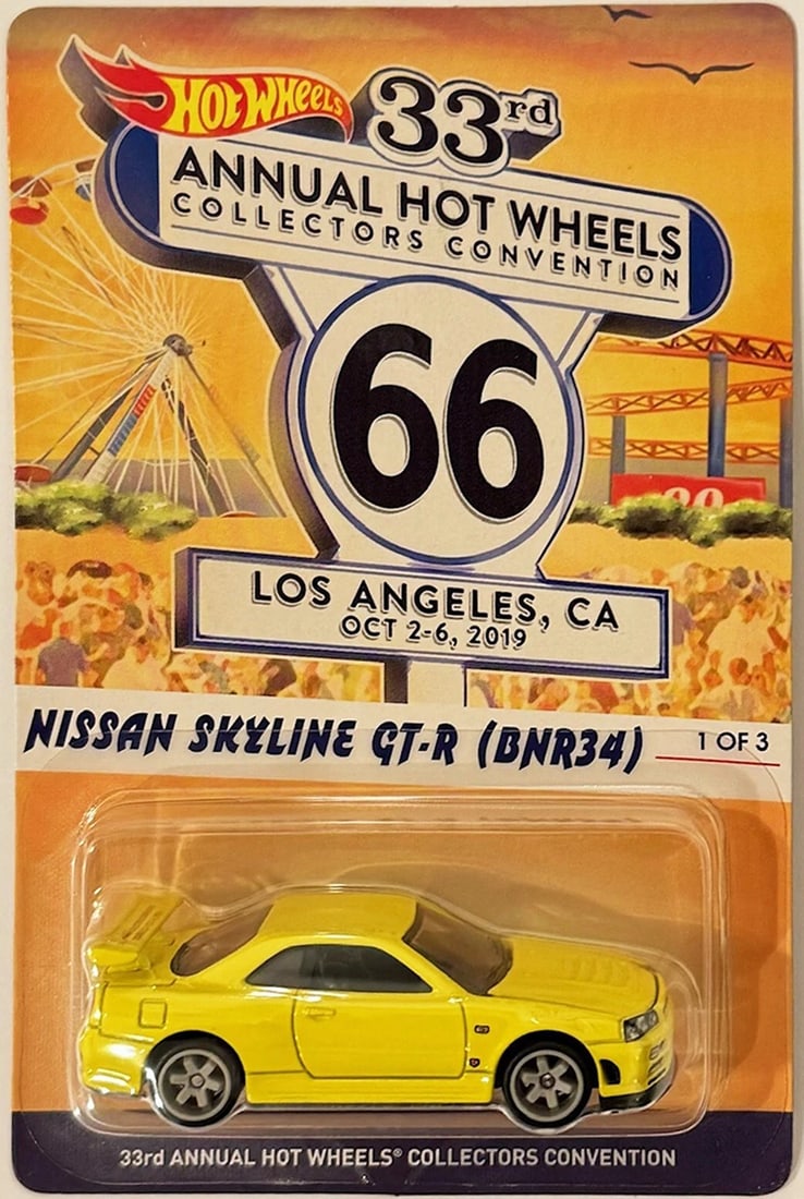 NISSAN SKYLINE GT-R R34 2019 Hot Wheels 33rd Convention Yellow BNR34 (1 of 2)