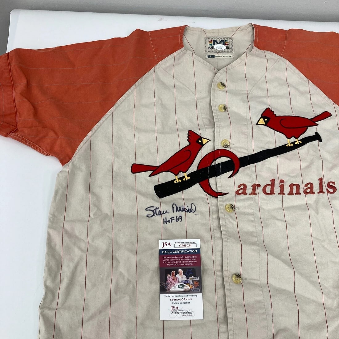 Stan Musial HOF 69 Signed Cooperstown Collection St. Louis Cardinals Jersey JSA (1 of 8)