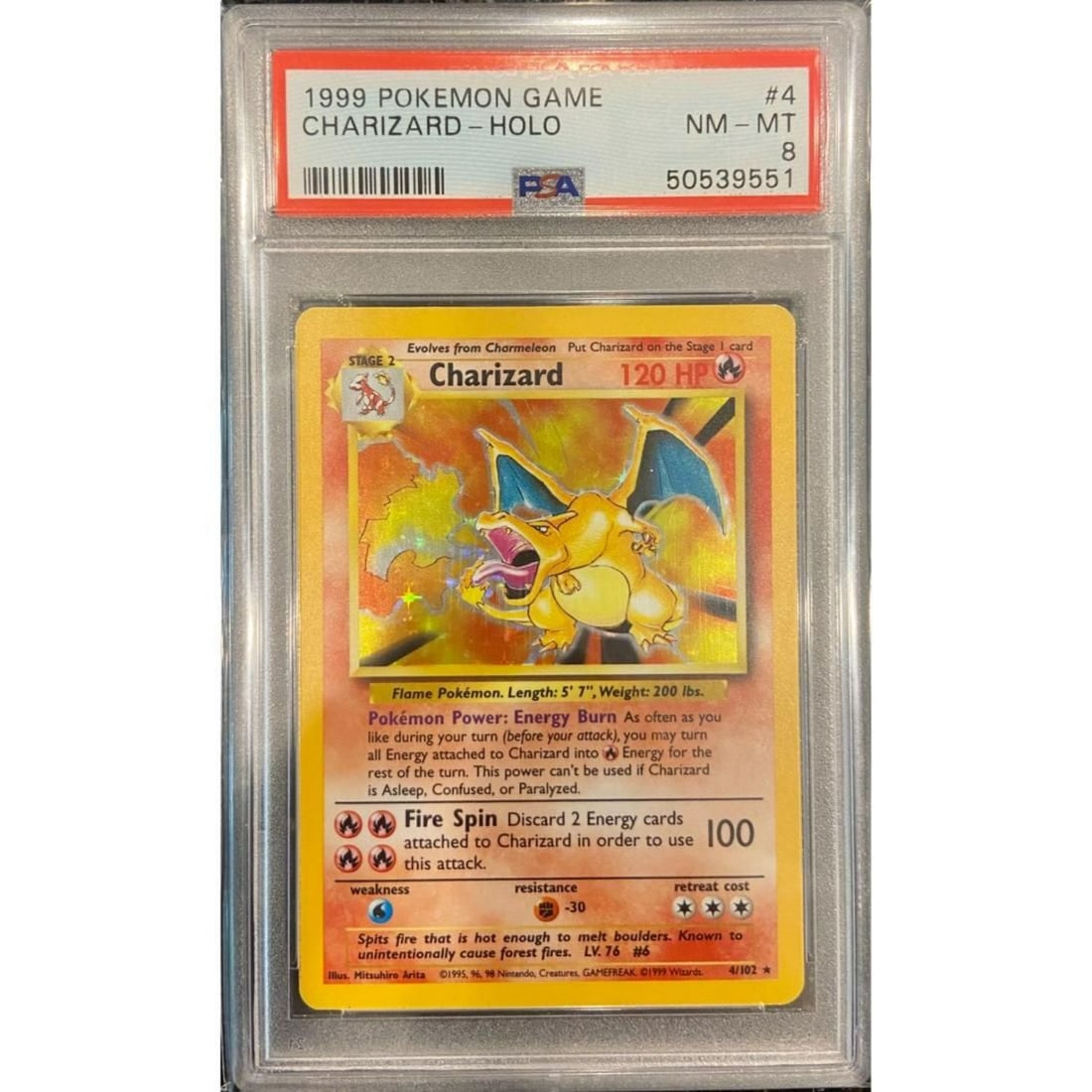1999 Pokemon Unlimited Base Set Charizard Holo 4/102 (1 of 1)