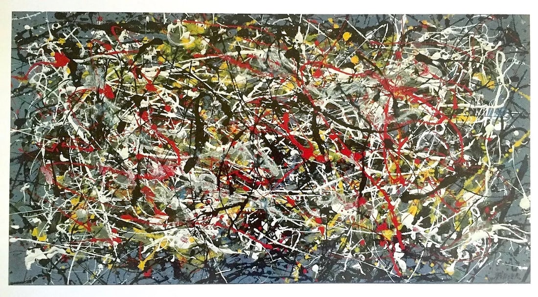 JACKSON POLLOCK ABSTRACT EXP COLLECTOR'S LITHOGRAPH PRINT "DRIP PAINTING" 1949: Features: RARE OUT OF PRINT, POLLOCK - KRASNER FOUNDATION AUTHORIZED,Width (Inches): 14 1/4"",Listed By: Dealer or Reseller,Subject: Famous Paintings/Painters,Size: Medium (up to 36in.),Material: Offs