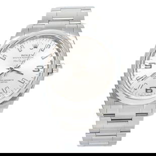 Rolex Air-King 114200 Stainless Oyster Silver Dial Automatic Unisex Watch 34mm: Condition: Pre-owned: An item that has been used previously. The item may have some signs of cosmetic wear, but is fully operational and functions as intended. This item may be a floor model or store