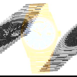 Rolex Day-Date 18038 18k Yellow Gold President Blue Computer Dial Men Watch 36mm: Condition: Pre-owned: An item that has been used previously. The item may have some signs of cosmetic wear, but is fully operational and functions as intended. This item may be a floor model or store