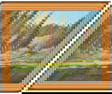 Scott Christensen Original Oil Painting On Canvas Signed Framed Landscape Art: Condition: Used,Artist: Scott Christensen,Signed By: Scott Christensen,Signed: Yes,Title: Trailside Pool Original,Material: Canvas, oil,Certificate of Authenticity (COA): Yes,Item Length: 30 in,Region