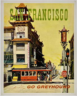 Original Vintage Mini Poster GREYHOUND SAN FRANCISCO Cable Travel 11 x 14 LINEN: Condition: Used,Artist: Nick Sciurba,Type: Poster,Size: 11x14,Width (Inches): 11.1",Height (Inches): 14",Date of Creation: 1950-1969,Style: Vintage,Theme: Travel,Features: Signed, Travel Poster,Origin