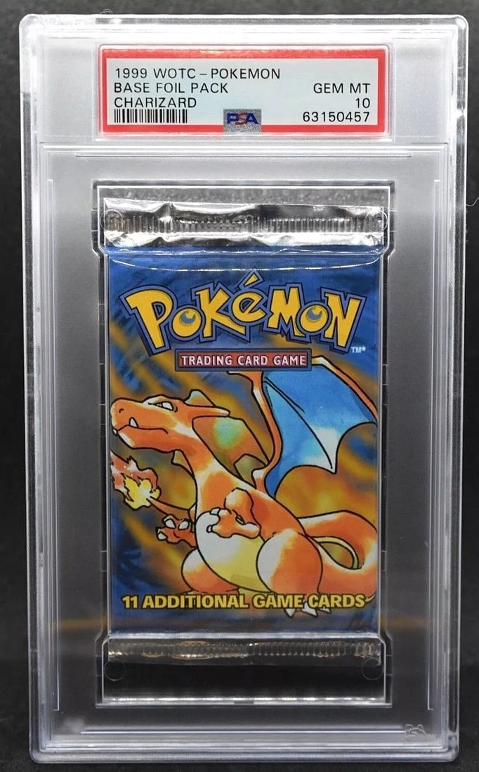 Pokémon Base Set Unlimited Booster Pack (Charizard Artwork) Gem Mint PSA 10 (1 of 5)