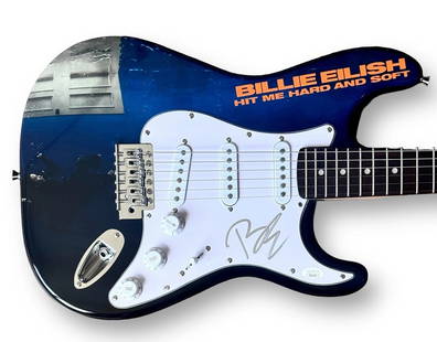 Billie Eilish Signed Guitar Custom Graphics JSA COA Hit Me Hard And Soft Lunch: Industry: Music,Signed: Yes,Autograph Authentication: James Spence (JSA),Object Type: Guitar & Guitar Pick,Original/Reproduction: Original
