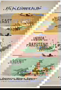 Original Vintage Poster PAN AM CLIPPER NEAR EAST INDIA ORIENT Airline Travel OL: Condition: Used,Type: Poster,Airline: Pan Am,Country/Region of Manufacture: United States