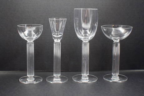 Rare Libbey Embassy 4 Pc Set Glasses, Designed by Walter Dorwin Teague: Condition: Used,Brand: Libbey,Type: Glasses,Color: Clear,Style: Art Deco,Material: Glass,Time Period Manufactured: 1930-1939,Product Line: Embassey