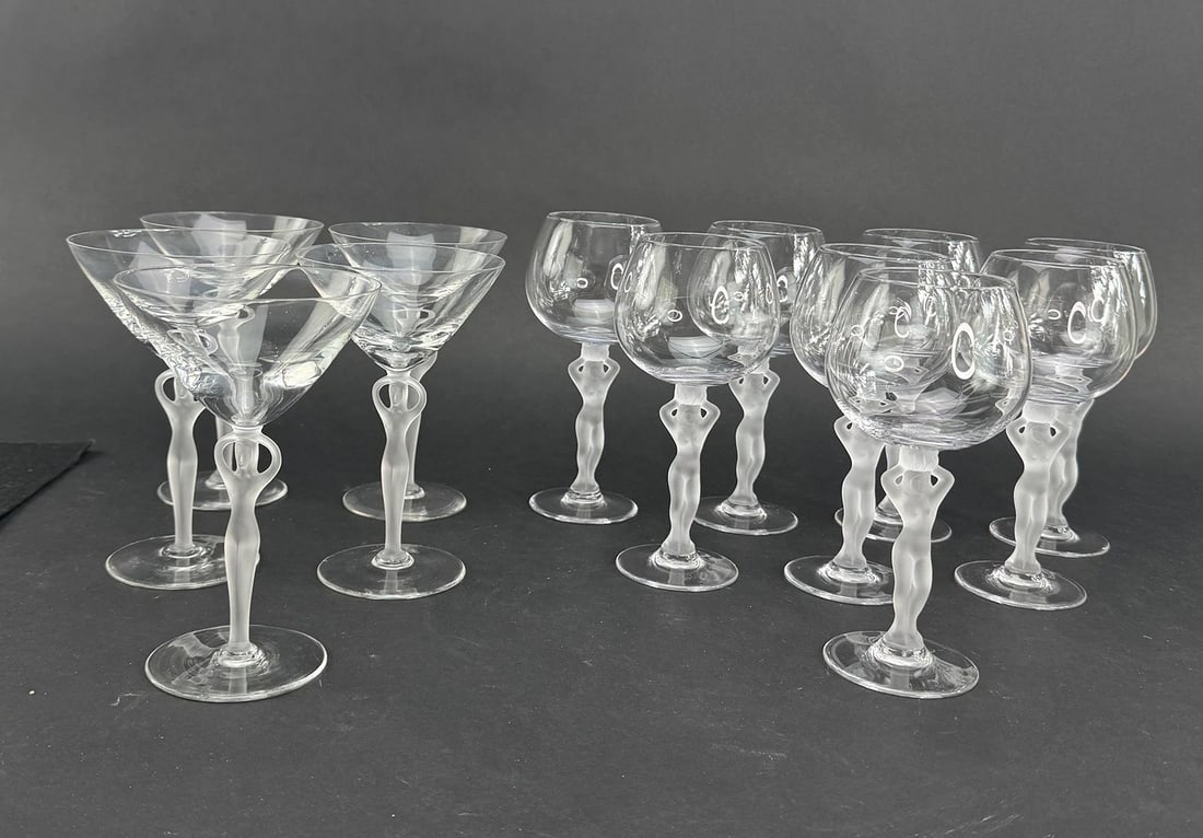 13 Bayel France Glass Crystal Frosted Nude Woman Stem Bacchante Wine Glasses: Condition: Used: An item that has been used previously. The item may have some signs of cosmetic wear, but is fully operational and functions as intended. This item may be a floor model or store retur