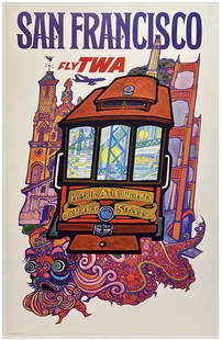 Original Vintage Poster SAN FRANCISCO FLY TWA Airline Travel Tourism KLEIN OL: Condition: Used,Type: Poster,Airline: TWA,Country/Region of Manufacture: United States,Modified Item: No