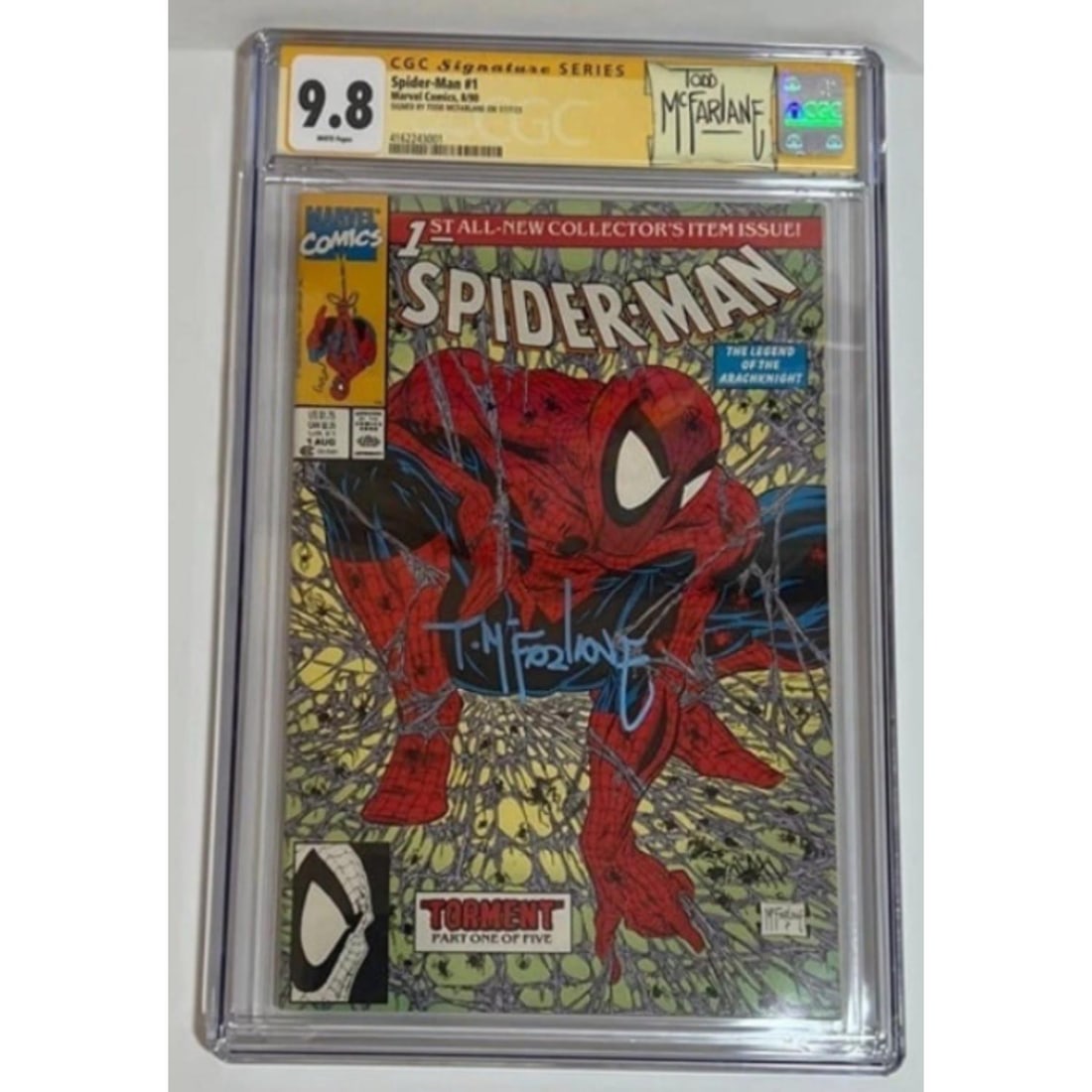SPIDER-MAN #1 CGC 9.8 Signature Series Newsstand MCFARLANE SIGNED CUSTOM LABEL 1990 KEY: SPIDER-MAN #1 CGC 9.8 Signature Series Newsstand MCFARLANE SIGNED CUSTOM LABEL 1990 KEY