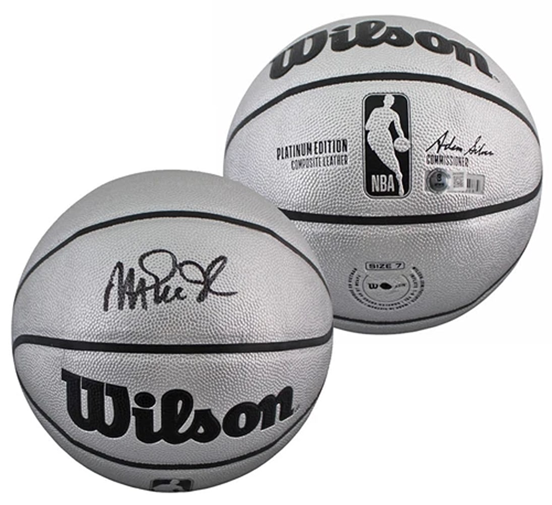 Lakers Magic Johnson Authentic Signed Silver Wilson Basketball BAS Witnessed (1 of 4)
