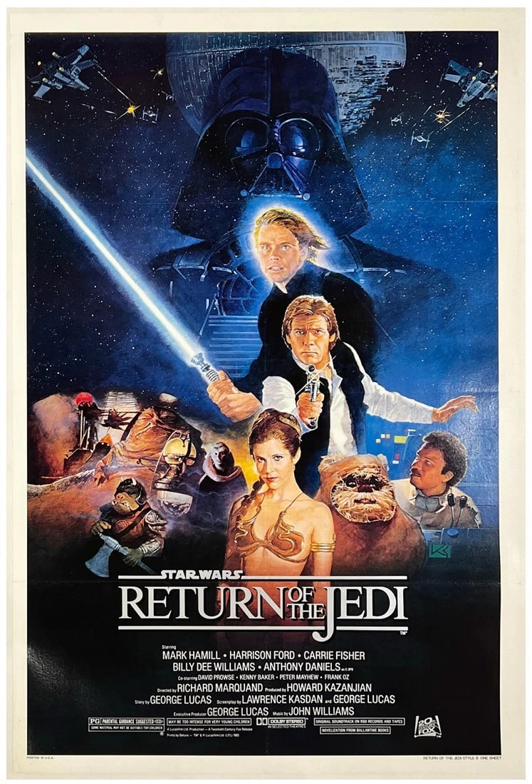 Original Vintage Movie Poster STAR WARS RETURN OF THE JEDI Style B One Sheet OL (1 of 5)
