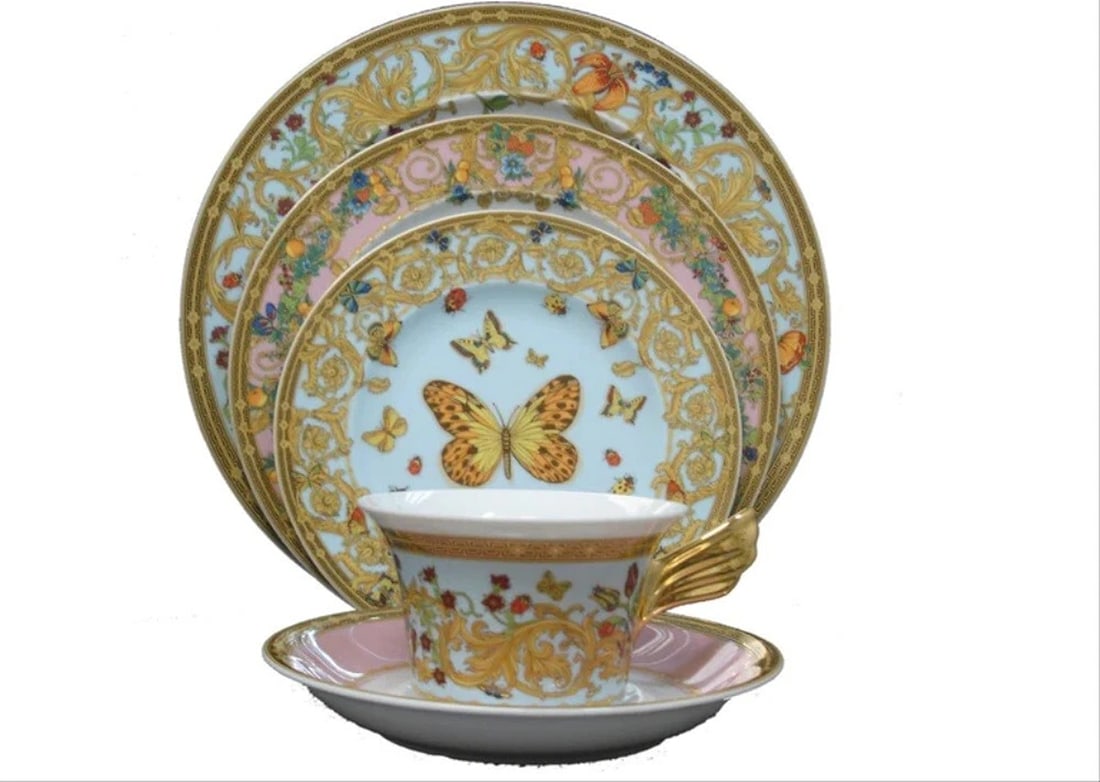 Versace Rosenthal Le Jardin de Versace 5 Piece Place Setting, Dinnerware Set: Condition: New: A brand-new, unused, unopened, undamaged item in its original packaging (where packaging is applicable). Packaging should be the same as what is found in a retail store, unless the ite