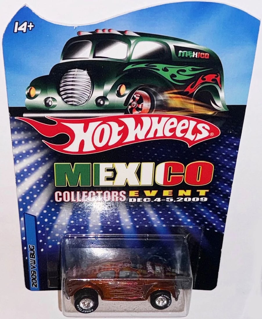 Gold VW BUG  Mexico 2009 Convention Hot Wheels  1 of 1 Charity Car (1 of 4)