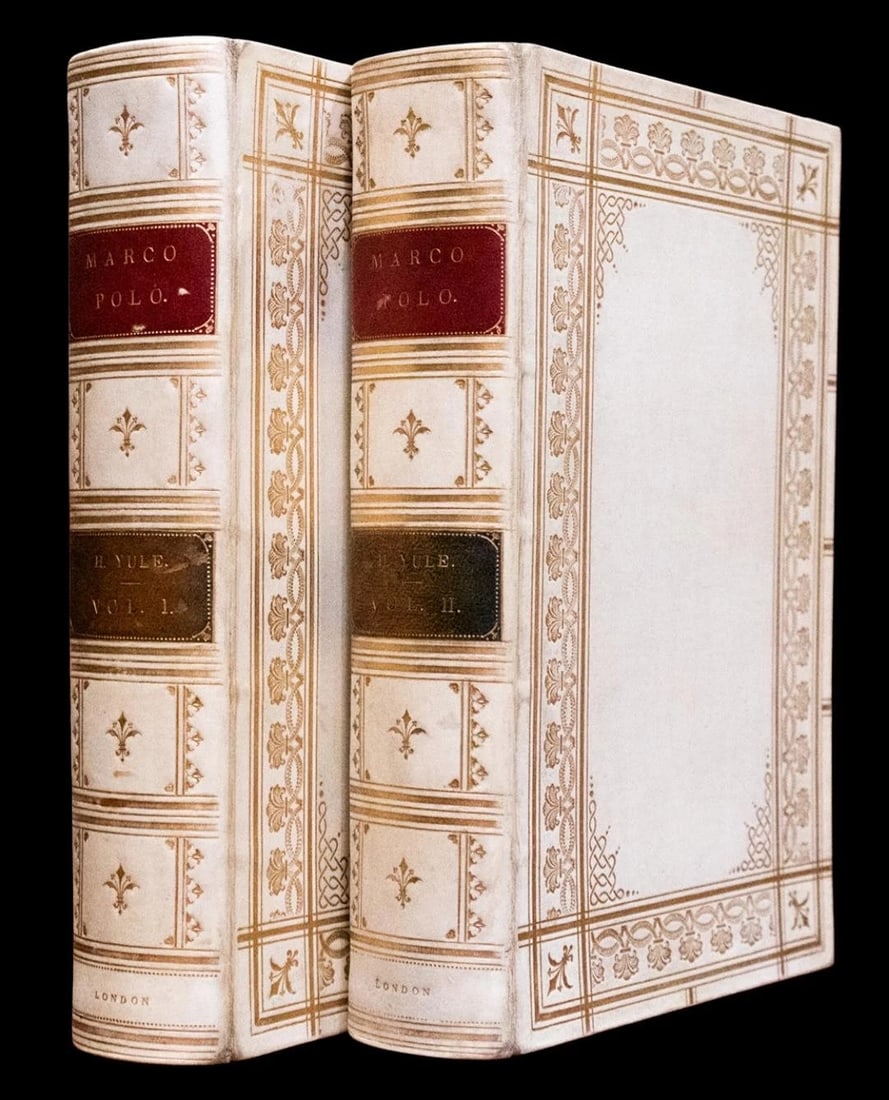 1875 The Book of Ser Marco Polo Leather Bound by Zaehnsdorf Color Lithographs: Author: Henry Yule,Binding: Leather,Country/Region of Manufacture: United Kingdom,Language: English,Original/Facsimile: Original,Place of Publication: London,Publisher: John Murray,Special Attributes: