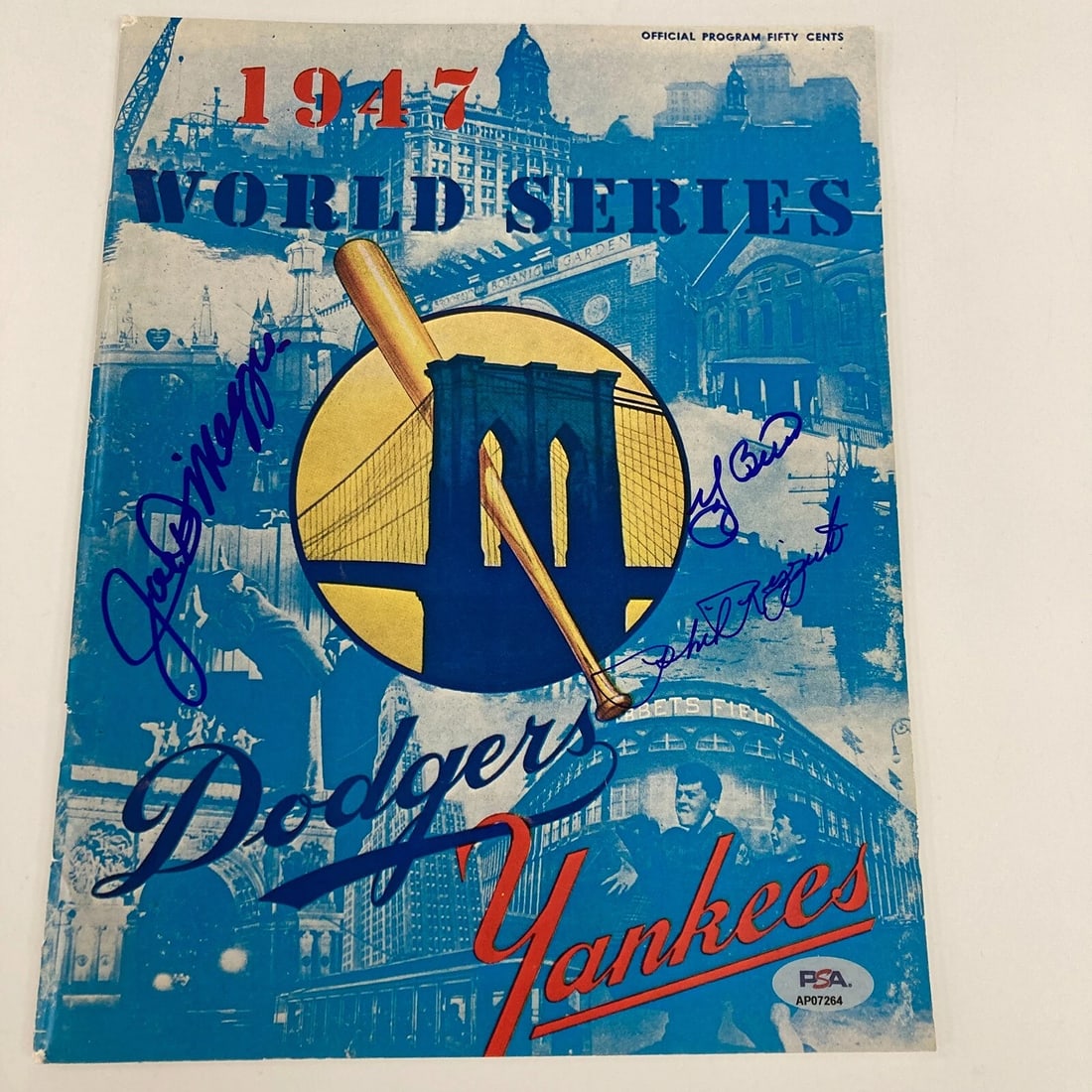 Joe DiMaggio New York Yankees Multi Signed 1947 World Series Program PSA DNA (1 of 9)