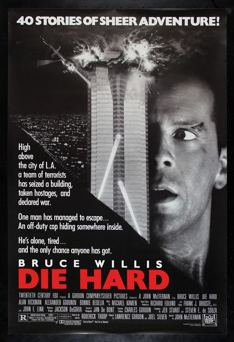 DIE HARD ??? CineMasterpieces ORIGINAL VINTAGE MOVIE POSTER ROLLED NM C9 1988 (1 of 1)