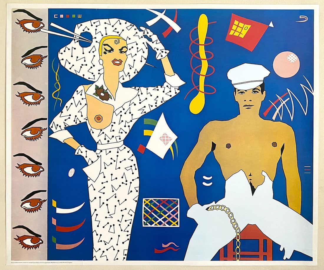 DUGGIE FIELDS RARE 1973 ACQUIRED MANNERISMS NEW WAVE LITHO PRINT POP ART POSTER: Condition: Used,Size: Medium (up to 36in.),Artist: DUGGIE FIELDS,Country/Region of Manufacture: United Kingdom,Featured Person/Artist: THE MOTELS,Style: POST MODERN, MEMPHIS MILANO, Pop Art,Material: