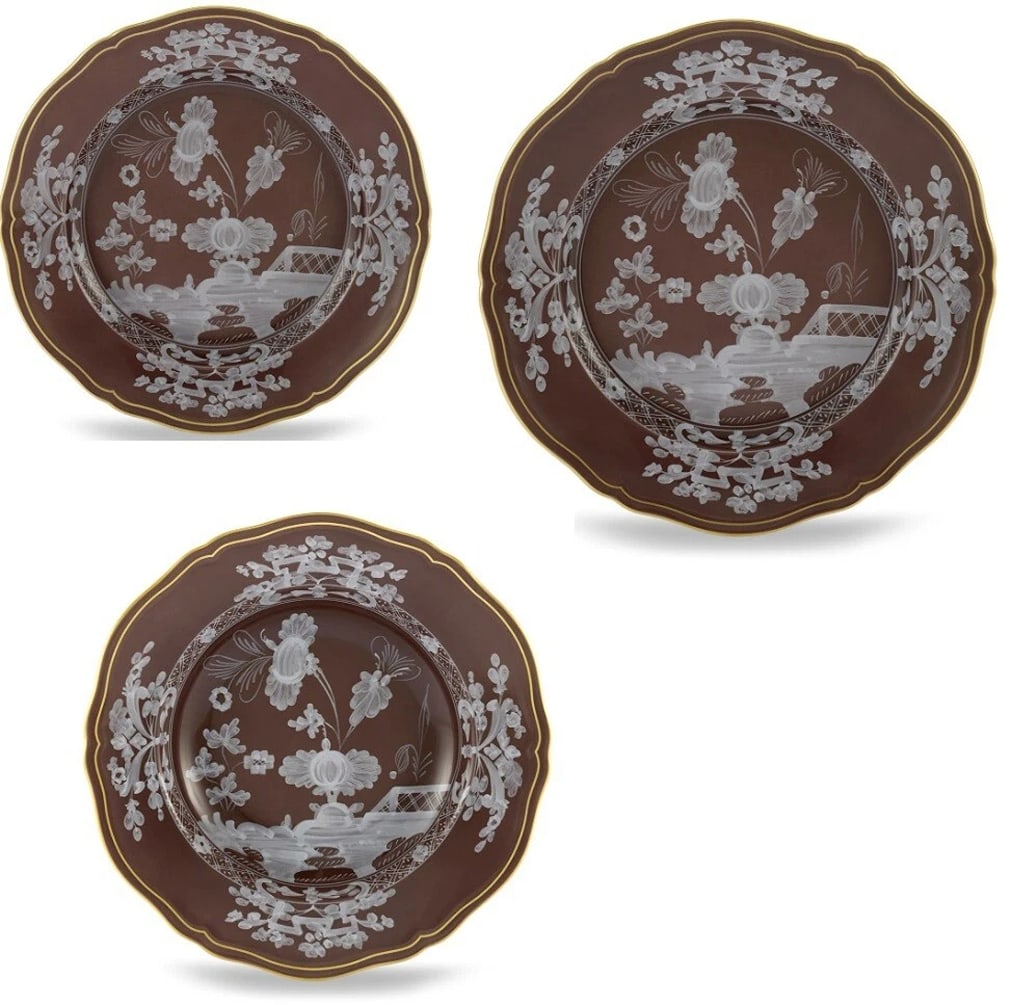 Richard Ginori 1735 Oriente Italiano Chestnut  Table Setting 3 Pcs Porcelain (1 of 1)