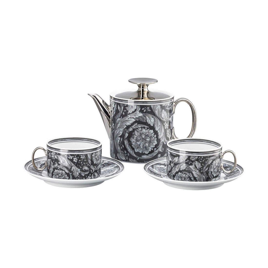 Versace Rosenthal Barocco Haze Tea Set for 2 (2 x Tea Cup & Saucer+Teapot): Condition: New: A brand-new, unused, unopened, undamaged item in its original packaging (where packaging is applicable). Packaging should be the same as what is found in a retail store, unless the ite