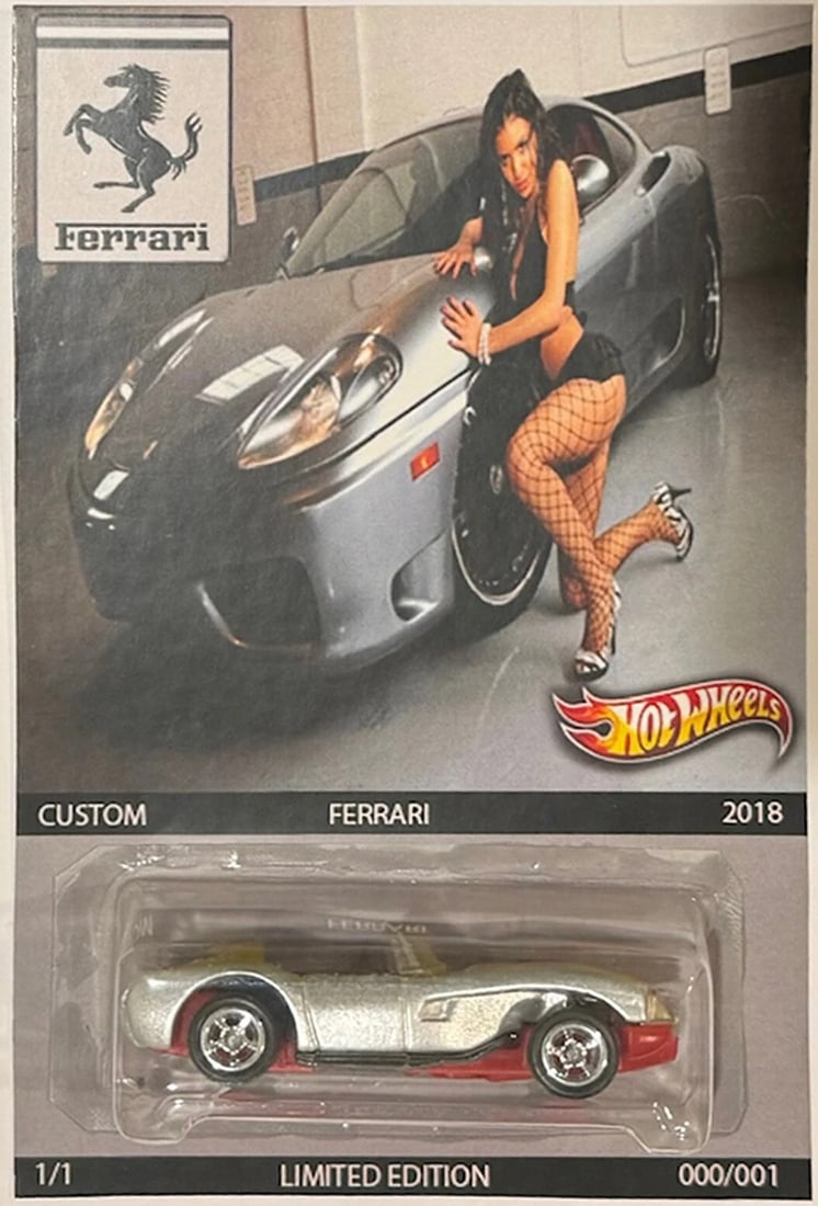 Silver/Gold Ferrari 250 CUSTOM Hot Wheels Ferrari Series w/RR (1 of 2)