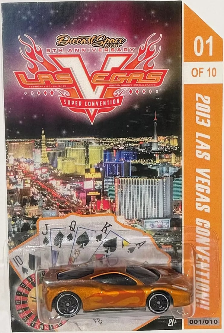 Gold Ferrari 358 Italia Custom Hot Wheels '13 Las Vegas Convention Series w/RR: Condition: Used,Year: 2013,Country/Region of Manufacture: United States,California Prop 65 Warning: NA