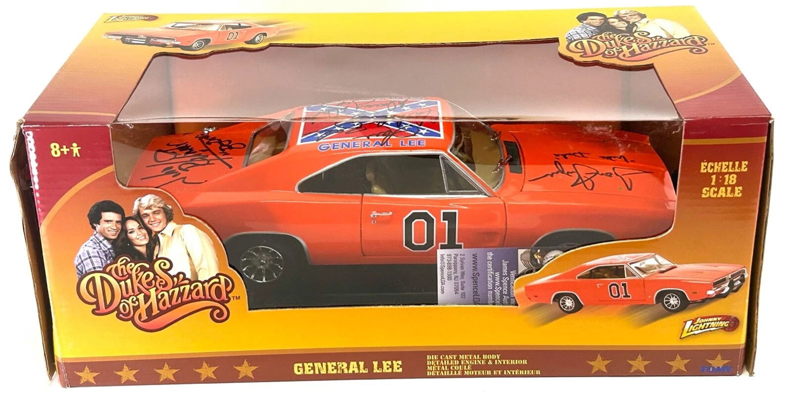 WOPAT BACH SCHNEIDER Signed 1:18 General Lee Dukes of Hazzard JSA COA (1 of 7)