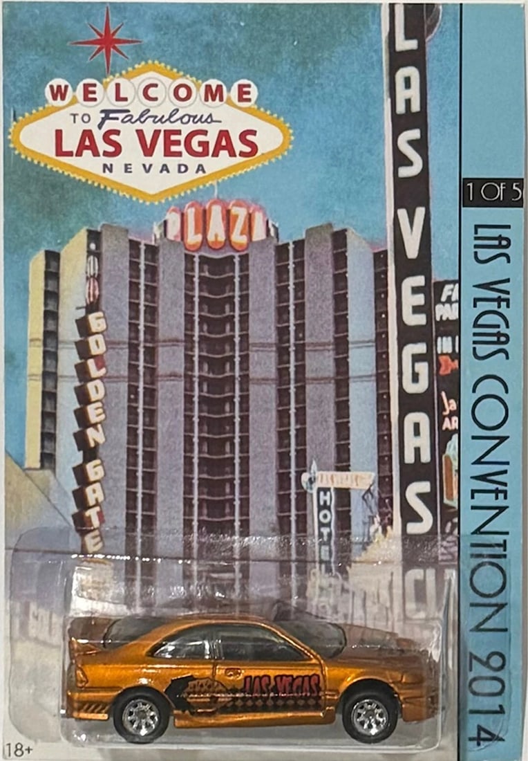 Gold Honda Civic Custom Hot Wheels 2014 Vegas Super Toy Convention RR (1 of 2)