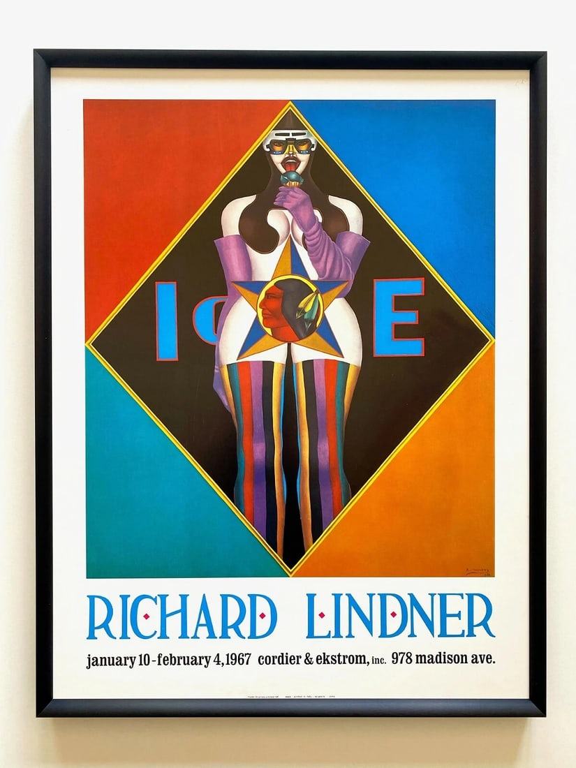 RICHARD LINDNER RARE 1967 MCM LITHOGRAPH PRINT FRAMED POP ART EXHIBITION POSTER: Condition: Used,Size: Medium (up to 36in.),Artist: RICHARD LINDNER,Framing: Framed,Style: Pop Art,Theme: Exhibitions,Type: Poster,Features: RARE OUT OF PRINT, BRAND NEWLY CUSTOM FRAMED, Framed,Subject