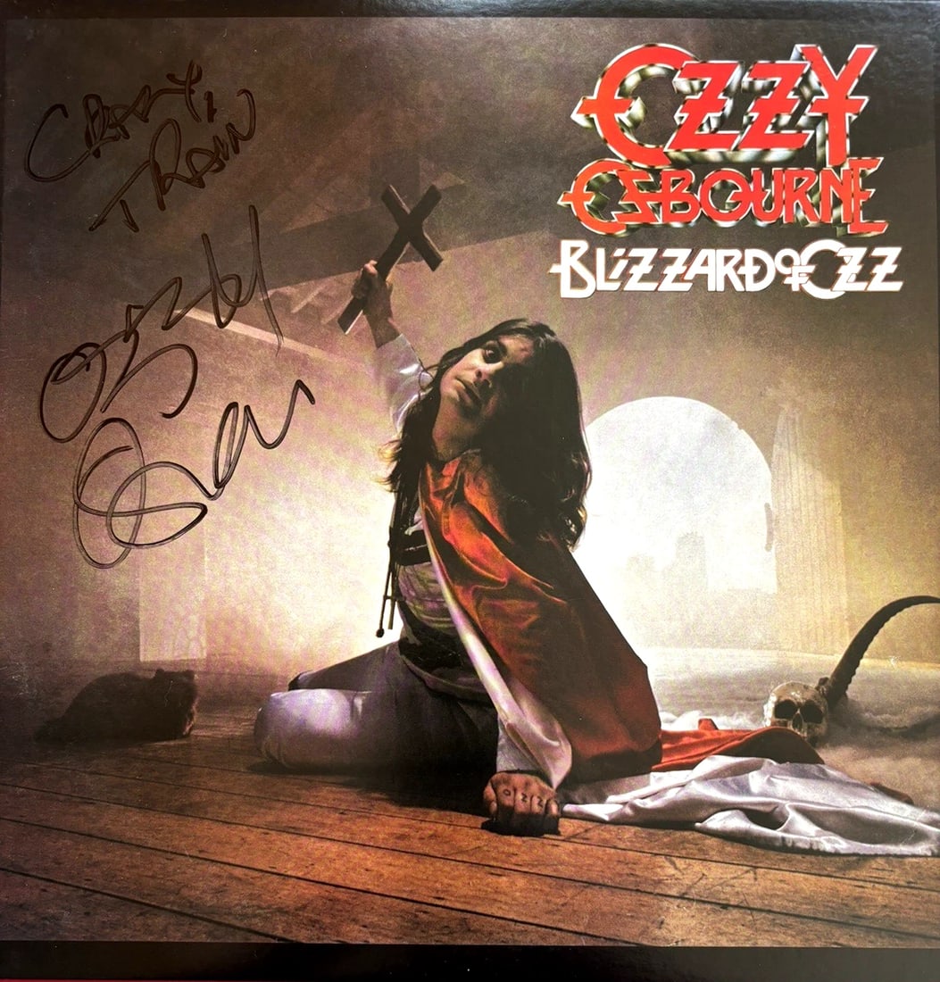 OZZY OSBOURNE Signed BLIZZARD OF OZ Inscription Vinyl LP Record PSA COA SABBATH (1 of 5)