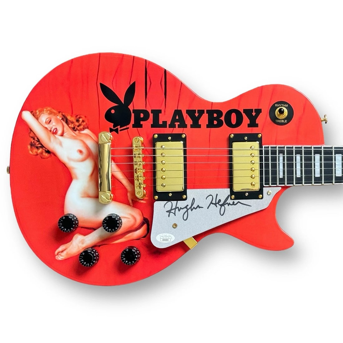 HUGH HEFNER Signed Custom PLAYBOY Guitar (JSA COA) (1 of 2)